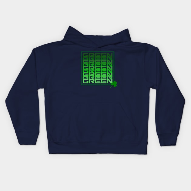 St Patricks Green themed shirt Kids Hoodie by Mandz11